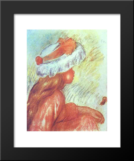 A Girl 20x24 Black Modern Wood Framed Art Print Poster by Renoir, Pierre Auguste