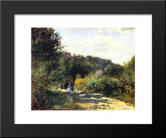 A Road In Louveciennes 20x24 Black Modern Wood Framed Art Print Poster by Renoir, Pierre Auguste