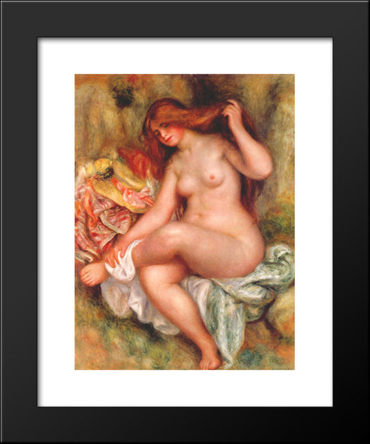 A Seating Bather 20x24 Black Modern Wood Framed Art Print Poster by Renoir, Pierre Auguste