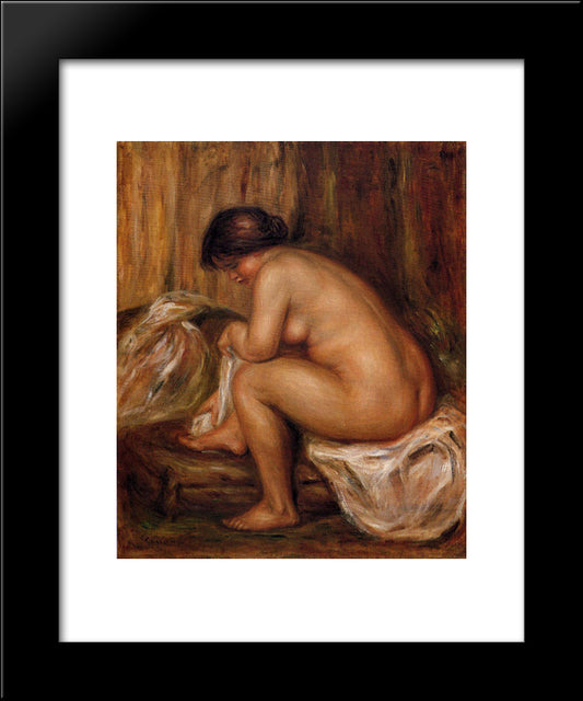 After Bathing 20x24 Black Modern Wood Framed Art Print Poster by Renoir, Pierre Auguste