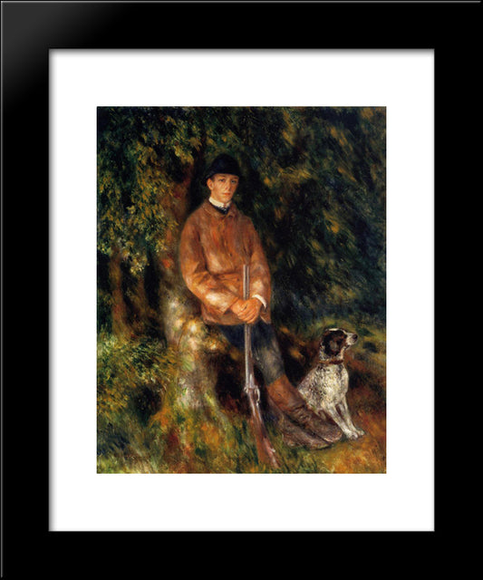 Alfred Berard And His Dog 20x24 Black Modern Wood Framed Art Print Poster by Renoir, Pierre Auguste