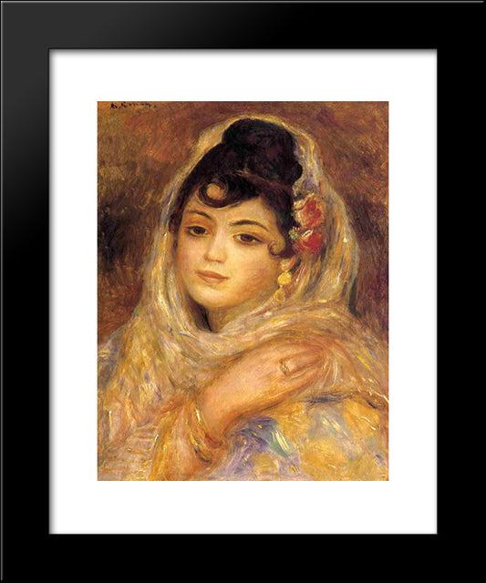 Algerian Woman 20x24 Black Modern Wood Framed Art Print Poster by Renoir, Pierre Auguste