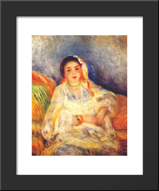 Algerian Woman Seated 20x24 Black Modern Wood Framed Art Print Poster by Renoir, Pierre Auguste