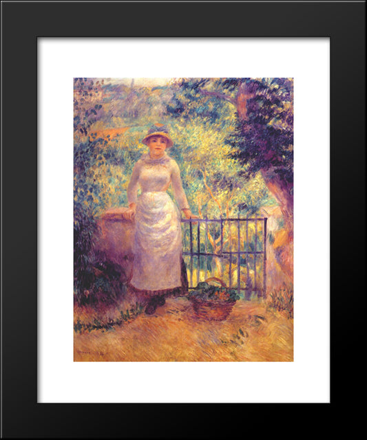 Aline At The Gate (Girl In The Garden) 20x24 Black Modern Wood Framed Art Print Poster by Renoir, Pierre Auguste