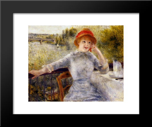 Alphonsine Fournaise On The Isle Of Chatou 20x24 Black Modern Wood Framed Art Print Poster by Renoir, Pierre Auguste