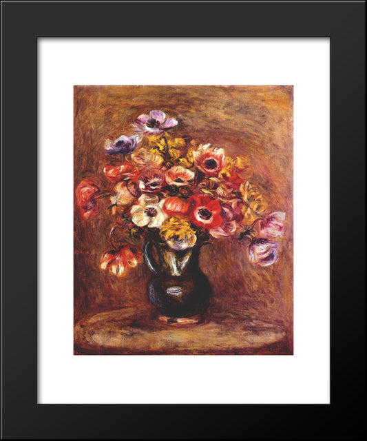 Anemones 20x24 Black Modern Wood Framed Art Print Poster by Renoir, Pierre Auguste