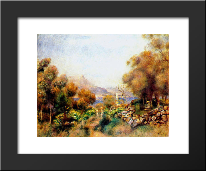 Antibes 20x24 Black Modern Wood Framed Art Print Poster by Renoir, Pierre Auguste