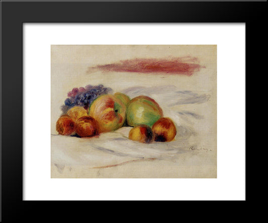 Apples And Grapes 20x24 Black Modern Wood Framed Art Print Poster by Renoir, Pierre Auguste
