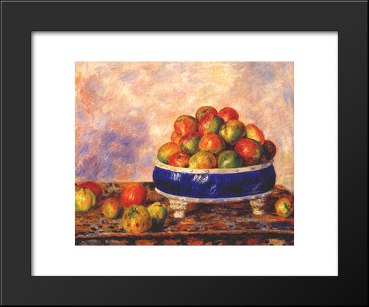 Apples In A Dish 20x24 Black Modern Wood Framed Art Print Poster by Renoir, Pierre Auguste