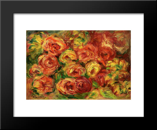 Armful Of Roses 20x24 Black Modern Wood Framed Art Print Poster by Renoir, Pierre Auguste