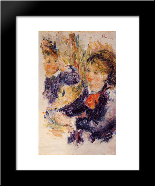 At The Milliner`S (Study) 20x24 Black Modern Wood Framed Art Print Poster by Renoir, Pierre Auguste