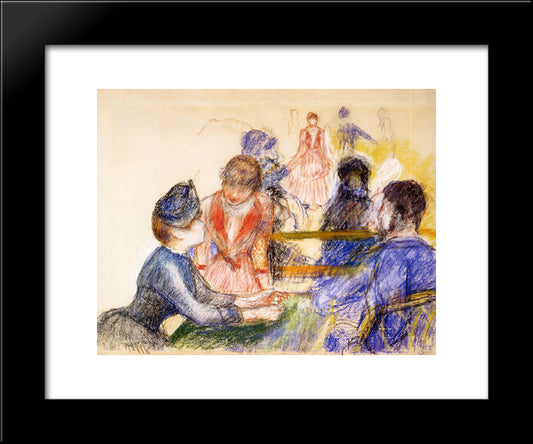 At The Moulin De La Galette 20x24 Black Modern Wood Framed Art Print Poster by Renoir, Pierre Auguste