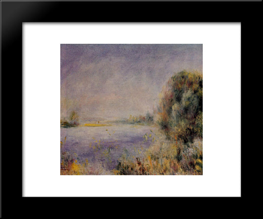 Banks Of The River 20x24 Black Modern Wood Framed Art Print Poster by Renoir, Pierre Auguste