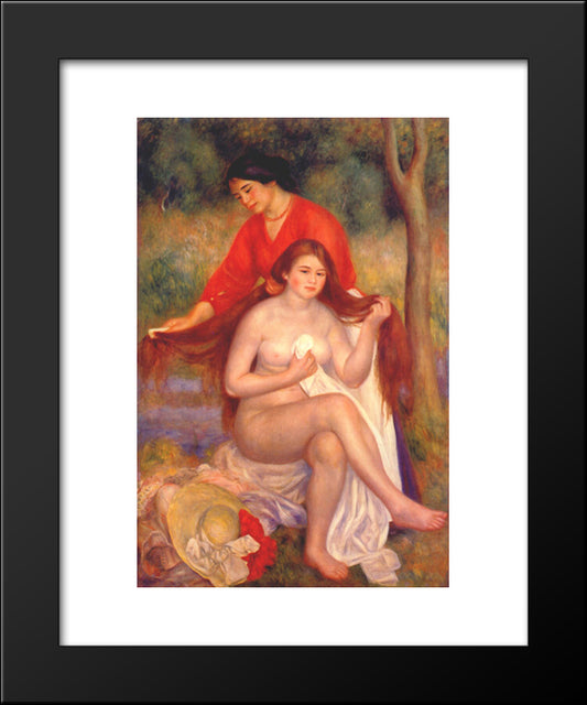 Bather And Maid (The Toilet) 20x24 Black Modern Wood Framed Art Print Poster by Renoir, Pierre Auguste
