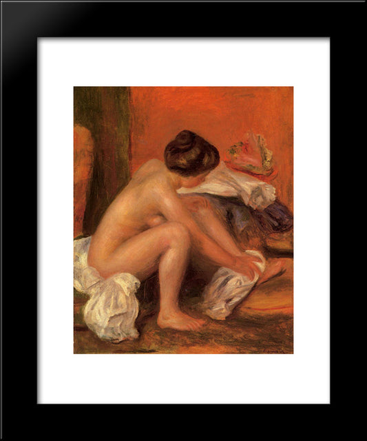 Bather Drying Her Feet 20x24 Black Modern Wood Framed Art Print Poster by Renoir, Pierre Auguste