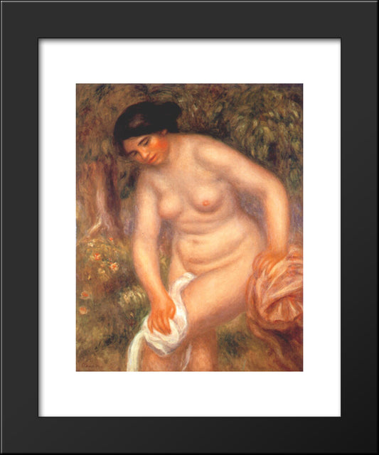 Bather Drying Herself 20x24 Black Modern Wood Framed Art Print Poster by Renoir, Pierre Auguste