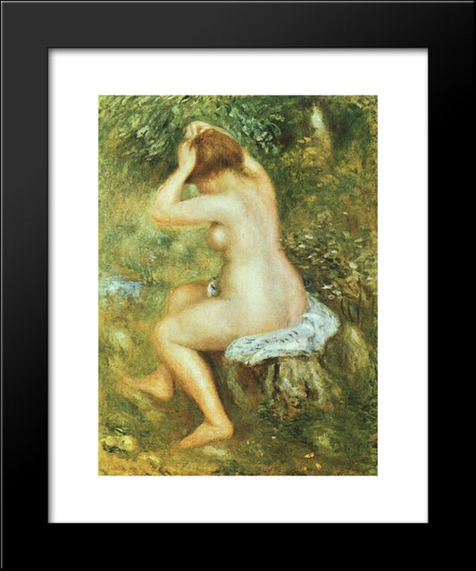 Bather Is Styling 20x24 Black Modern Wood Framed Art Print Poster by Renoir, Pierre Auguste