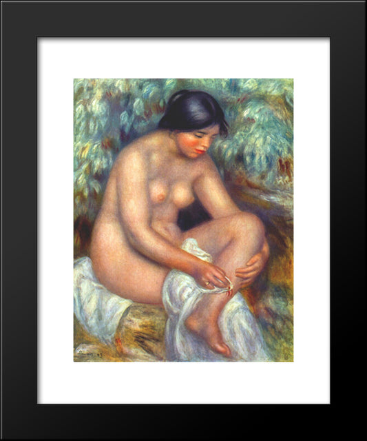 Bather Wiping A Wound 20x24 Black Modern Wood Framed Art Print Poster by Renoir, Pierre Auguste