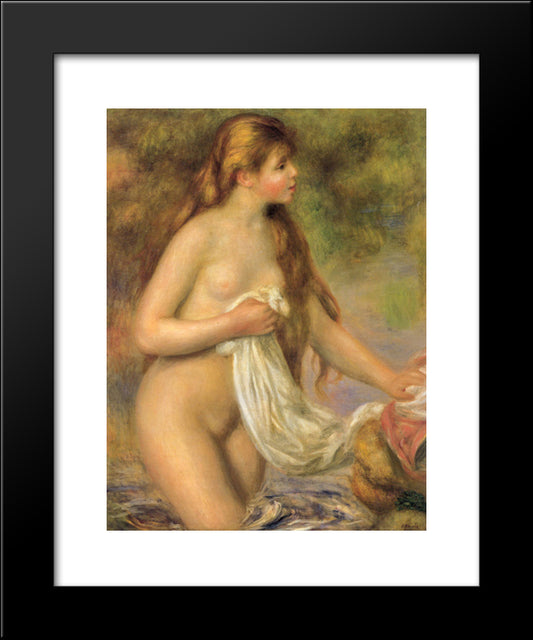 Bather With Long Hair 20x24 Black Modern Wood Framed Art Print Poster by Renoir, Pierre Auguste