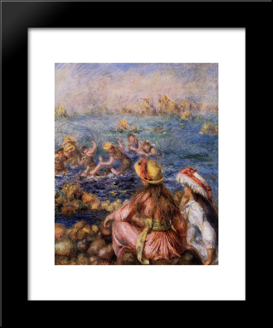 Bathers 20x24 Black Modern Wood Framed Art Print Poster by Renoir, Pierre Auguste