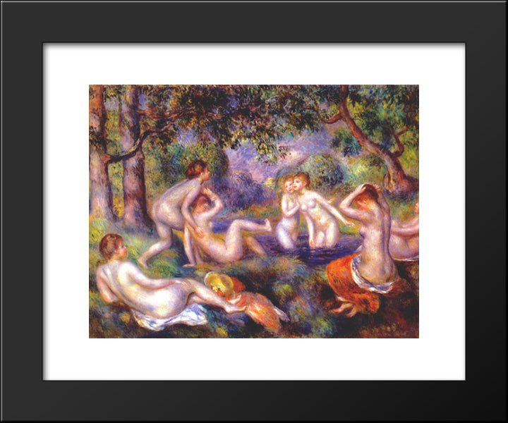 Bathers In The Forest 20x24 Black Modern Wood Framed Art Print Poster by Renoir, Pierre Auguste