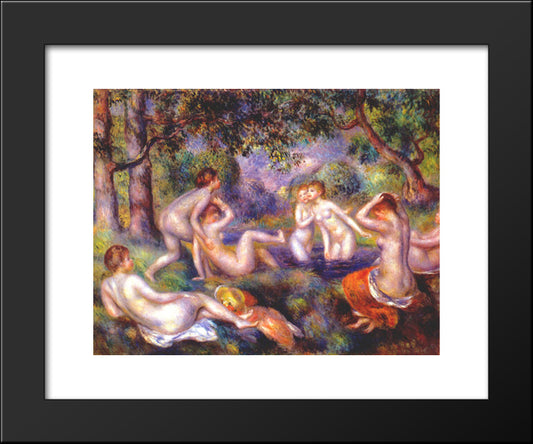 Bathers In The Forest 20x24 Black Modern Wood Framed Art Print Poster by Renoir, Pierre Auguste