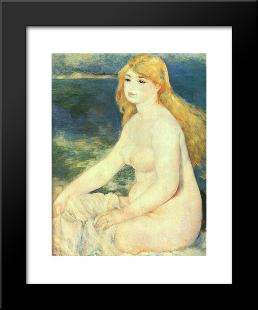 Blond Bather 20x24 Black Modern Wood Framed Art Print Poster by Renoir, Pierre Auguste