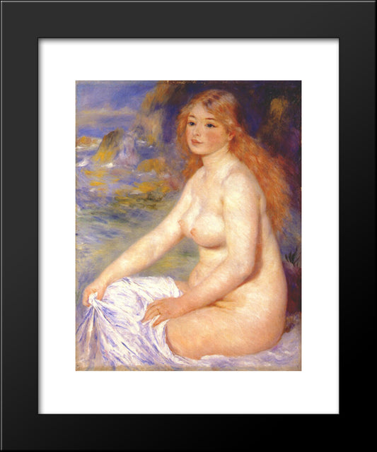 Blonde Bather 20x24 Black Modern Wood Framed Art Print Poster by Renoir, Pierre Auguste