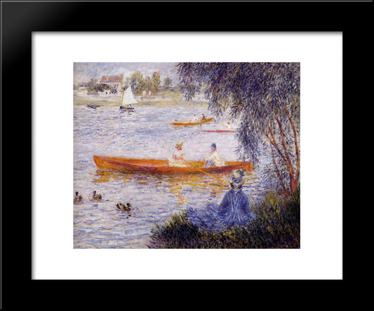 Boating At Argenteuil 20x24 Black Modern Wood Framed Art Print Poster by Renoir, Pierre Auguste