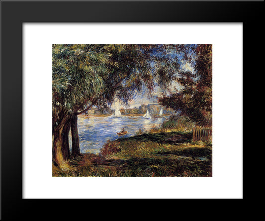 Bougival 20x24 Black Modern Wood Framed Art Print Poster by Renoir, Pierre Auguste