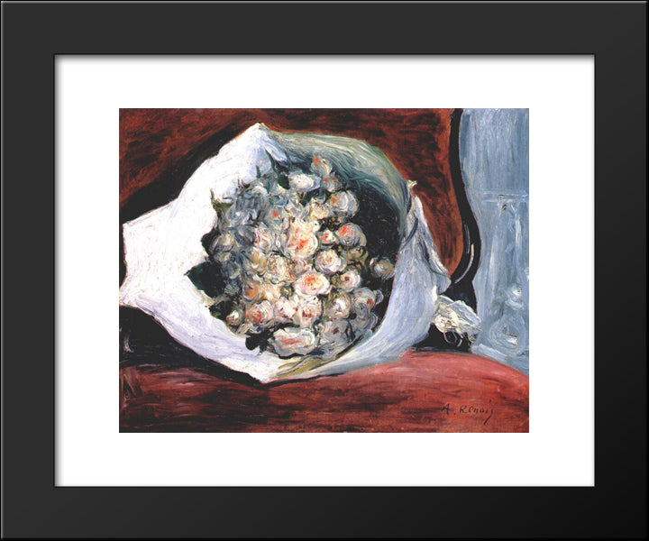 Bouquet In A Theater Box 20x24 Black Modern Wood Framed Art Print Poster by Renoir, Pierre Auguste