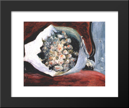 Bouquet In A Theater Box 20x24 Black Modern Wood Framed Art Print Poster by Renoir, Pierre Auguste