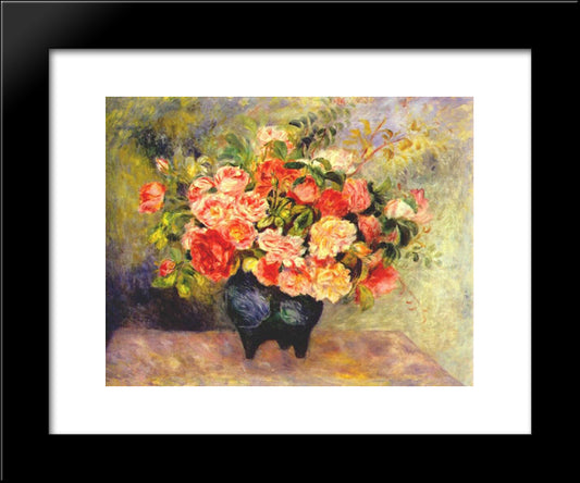 Bouquet Of Flowers 20x24 Black Modern Wood Framed Art Print Poster by Renoir, Pierre Auguste