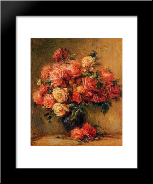 Bouquet Of Roses 20x24 Black Modern Wood Framed Art Print Poster by Renoir, Pierre Auguste