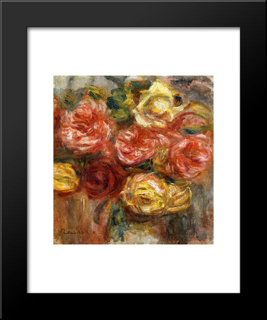Bouquet Of Roses In A Vase 20x24 Black Modern Wood Framed Art Print Poster by Renoir, Pierre Auguste