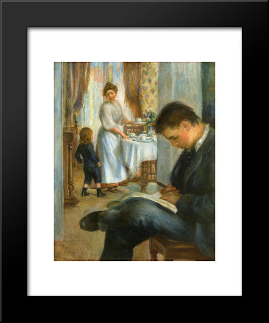 Breakfast At Berneval 20x24 Black Modern Wood Framed Art Print Poster by Renoir, Pierre Auguste