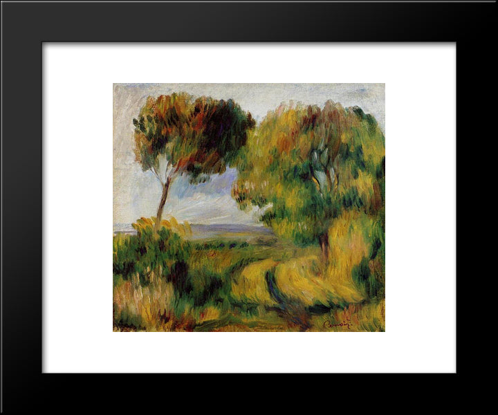 Breton Landscape Trees And Moor 20x24 Black Modern Wood Framed Art Print Poster by Renoir, Pierre Auguste