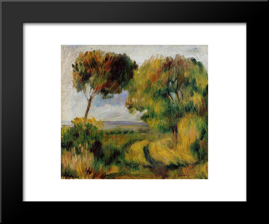 Breton Landscape Trees And Moor 20x24 Black Modern Wood Framed Art Print Poster by Renoir, Pierre Auguste