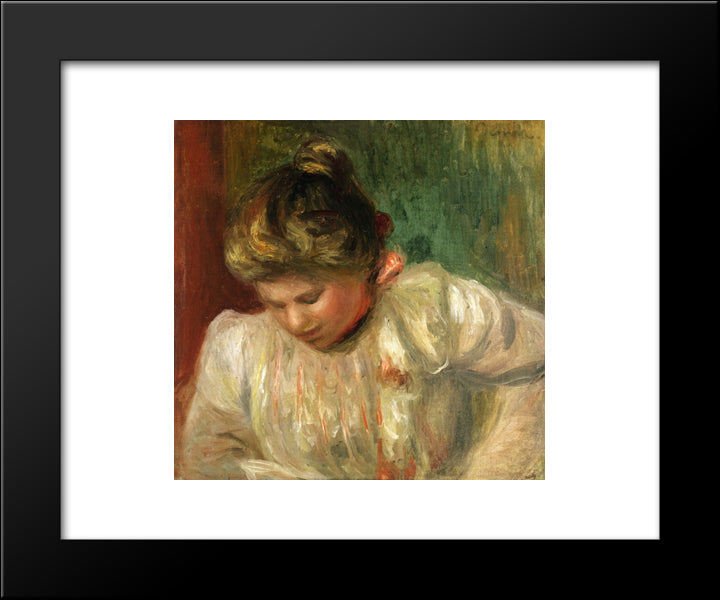 Bust Of A Girl 20x24 Black Modern Wood Framed Art Print Poster by Renoir, Pierre Auguste