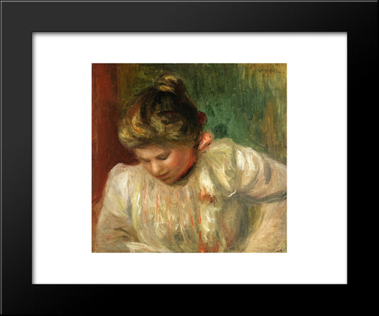 Bust Of A Girl 20x24 Black Modern Wood Framed Art Print Poster by Renoir, Pierre Auguste
