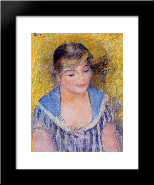 Bust Of A Woman 20x24 Black Modern Wood Framed Art Print Poster by Renoir, Pierre Auguste