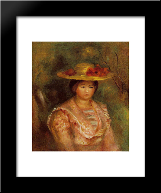 Bust Of A Woman (Gabrielle) 20x24 Black Modern Wood Framed Art Print Poster by Renoir, Pierre Auguste