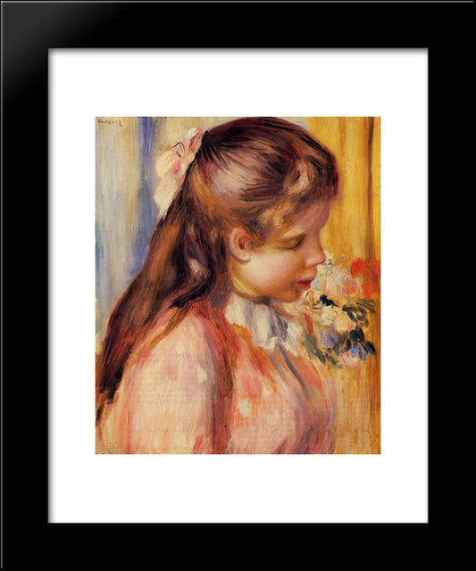 Bust Of A Young Girl 20x24 Black Modern Wood Framed Art Print Poster by Renoir, Pierre Auguste
