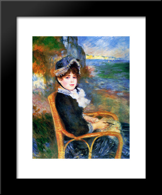 By The Seashore 20x24 Black Modern Wood Framed Art Print Poster by Renoir, Pierre Auguste