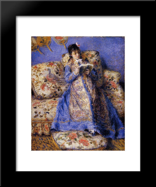 Camille Monet Reading 20x24 Black Modern Wood Framed Art Print Poster by Renoir, Pierre Auguste