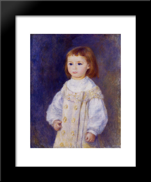 Child In A White Dress (Lucie Berard) 20x24 Black Modern Wood Framed Art Print Poster by Renoir, Pierre Auguste