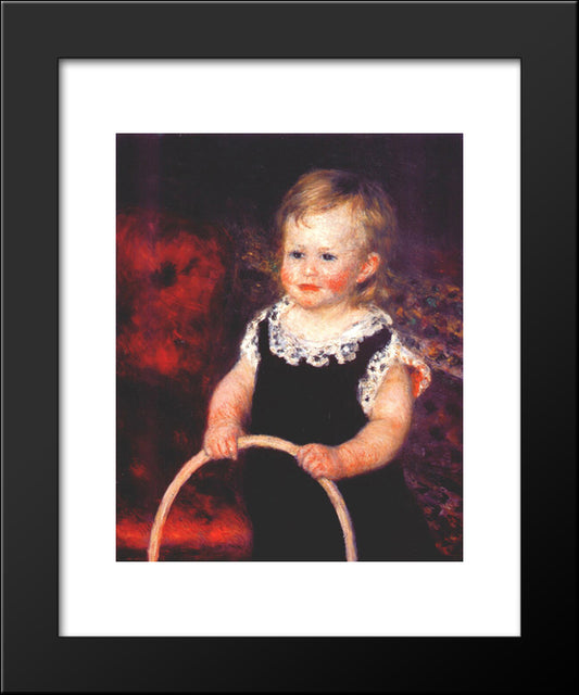 Child With A Hoop 20x24 Black Modern Wood Framed Art Print Poster by Renoir, Pierre Auguste