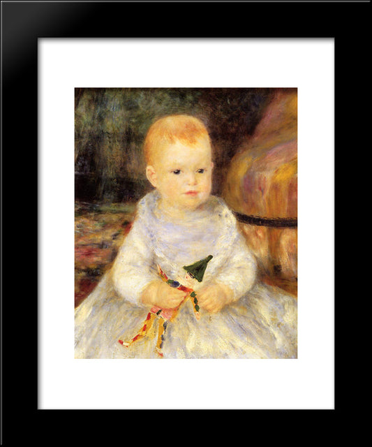 Child With Punch Doll 20x24 Black Modern Wood Framed Art Print Poster by Renoir, Pierre Auguste