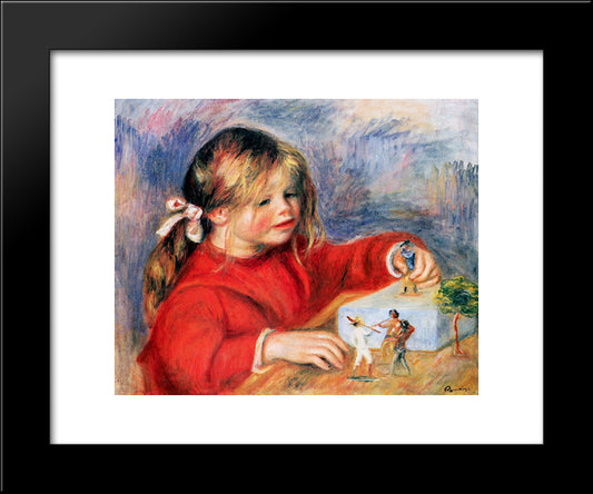 Claude Renoir At Play Sun 20x24 Black Modern Wood Framed Art Print Poster by Renoir, Pierre Auguste