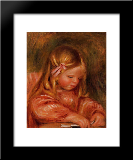 Claude Renoir Playing With Dominos 20x24 Black Modern Wood Framed Art Print Poster by Renoir, Pierre Auguste